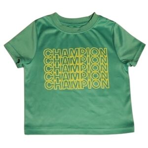 Vintage Champion Kids Pullover Shirt with Yellow Logo Graphic